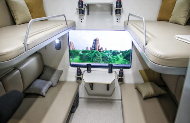 New Delhi: Vande Bharat Sleeper Coach Mock-Up Unveiled