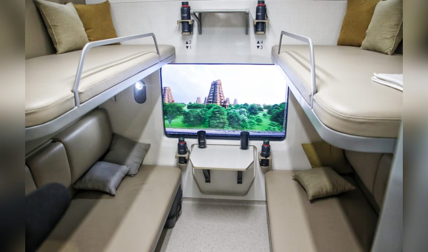 New Delhi: Vande Bharat Sleeper Coach Mock-Up Unveiled