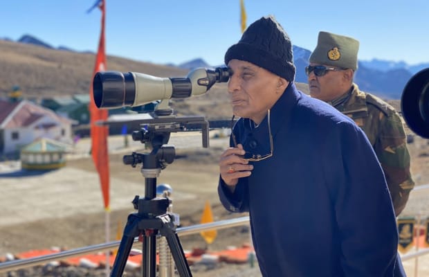 Nov 2019,Bum La,Rajnath Singh,visit,India's forward areas in Bum La along LAC with China