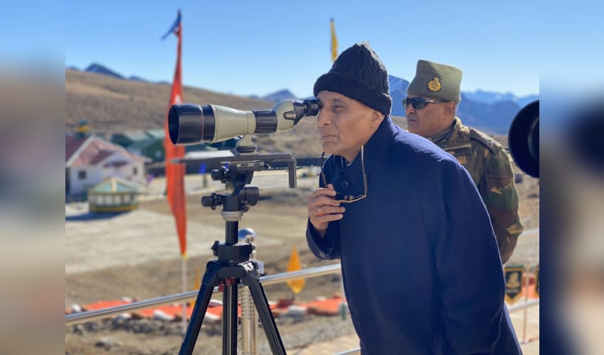 Nov 2019,Bum La,Rajnath Singh,visit,India's forward areas in Bum La along LAC with China