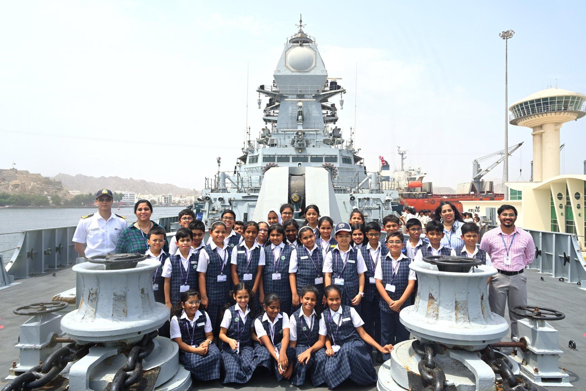 Over 200 students visit Indian warship in Oman