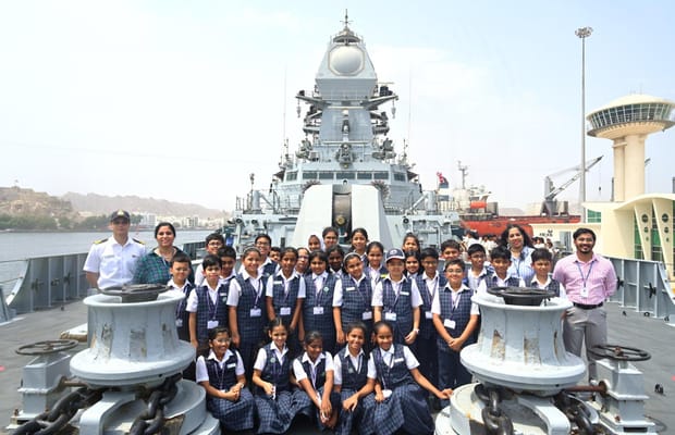 Over 200 students visit Indian warship in Oman