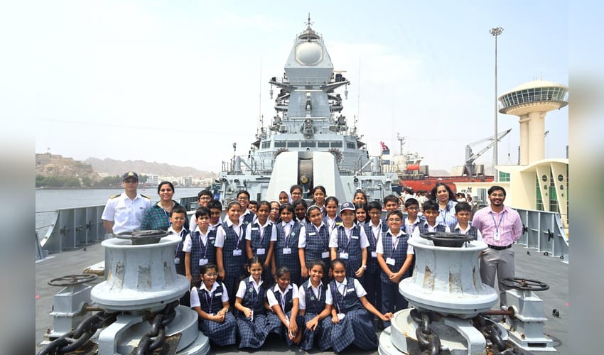 Over 200 students visit Indian warship in Oman