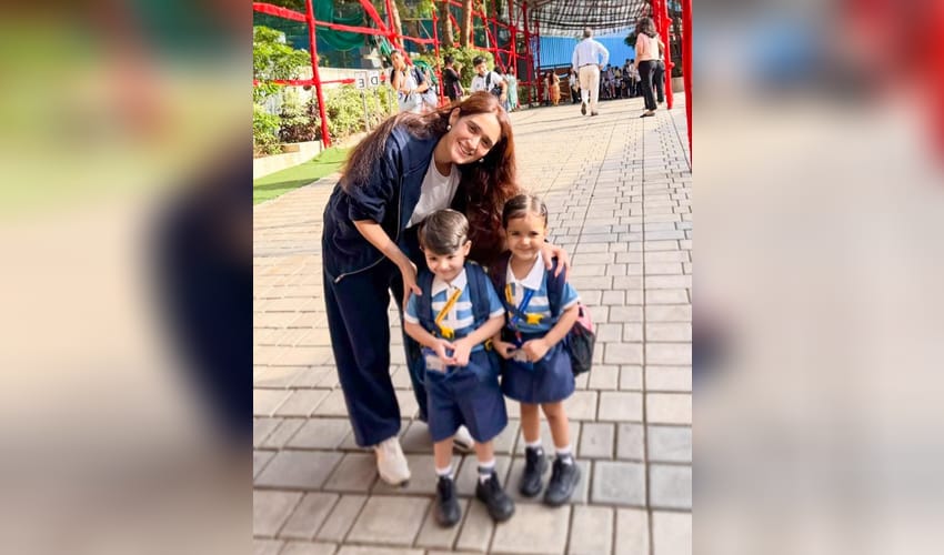 Pankhuri Awasthy reveals she ‘found herself crying’ as her twin babies kick-started their schooling journey