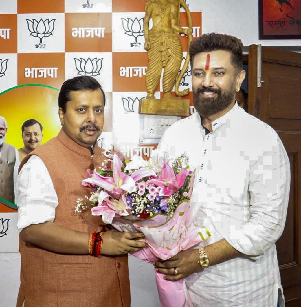Patna: Nitin Nabin Meets Chirag Paswan