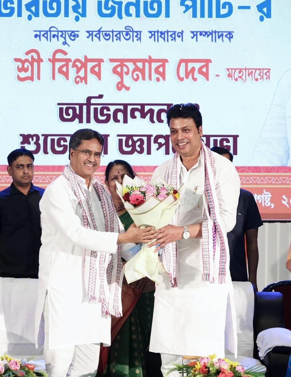 People won’t allow CPM a ‘lateral entry’ to power in Tripura: CM Saha, MP Deb