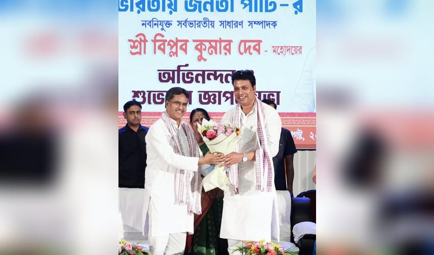 People won’t allow CPM a ‘lateral entry’ to power in Tripura: CM Saha, MP Deb