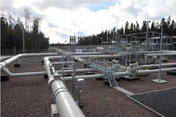 Picture shows Nord Stream pipeline equipments before the opening ceremony of the North Stream second gas link in Portovaya bay, near the town of Vyborg in northwestern Russia.