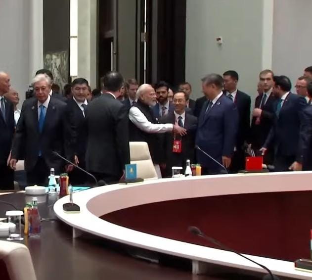 PM Modi interacts with Chinese President Xi Jinping at SCO Summit in Bishkek