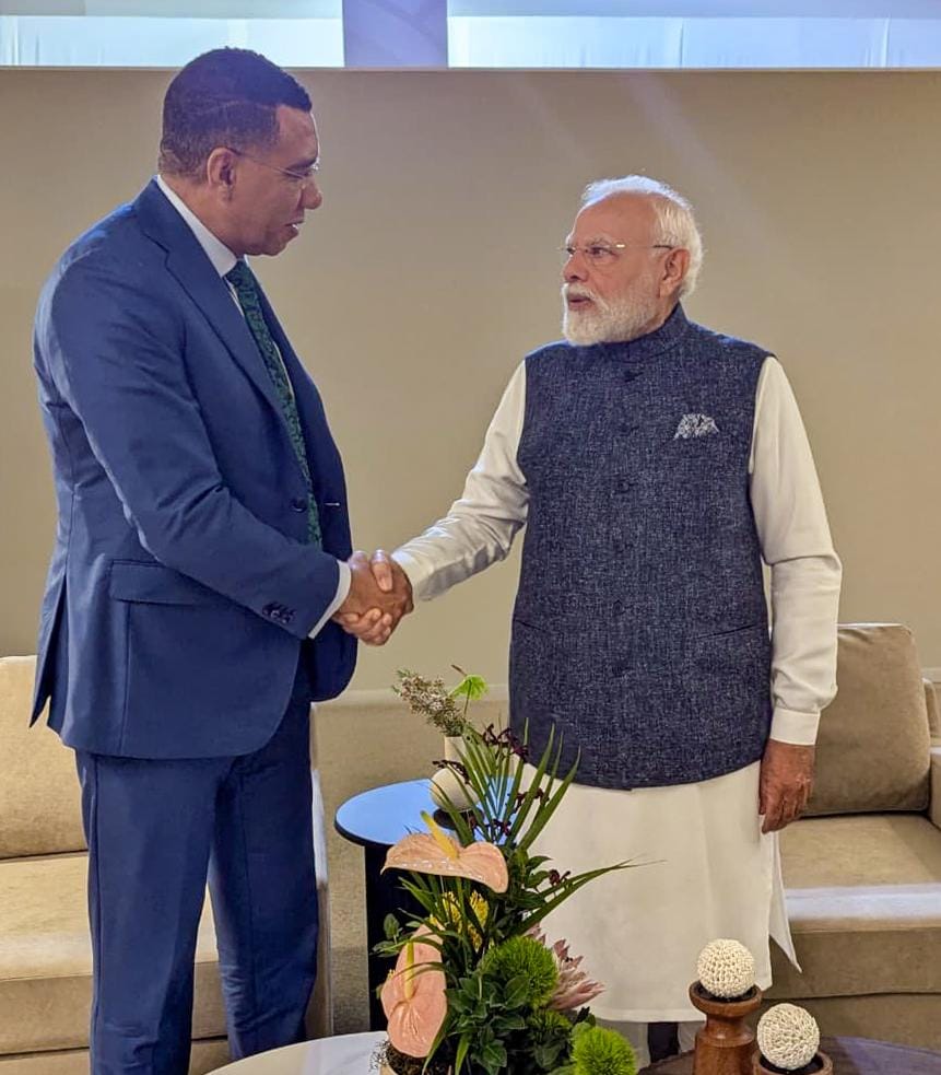 PM Modi Meets Jamaica’s PM Andrew Holness at G20 Summit