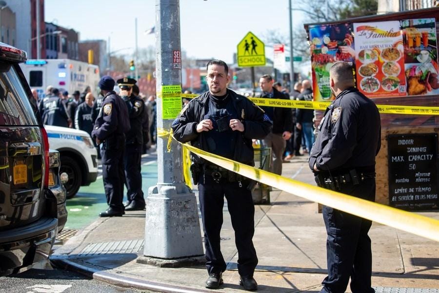 Police,subway station,Brooklyn,New York,