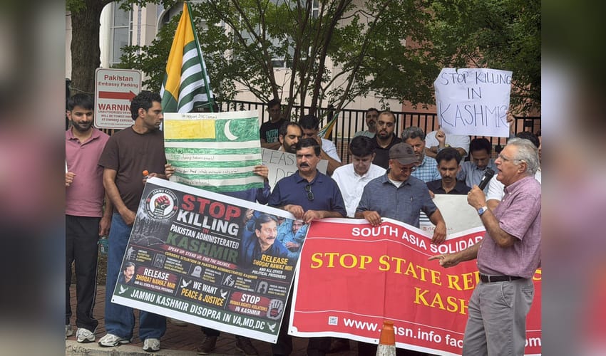 Protest held outside Pakistan Embassy in Washington over escalating unrest in PoK