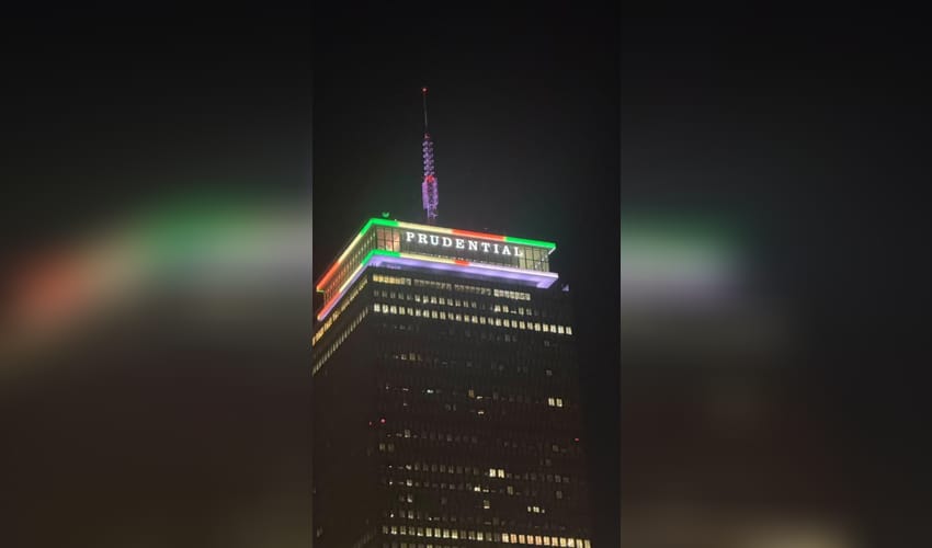 Prudential Center in Boston glows in Indian tricolour