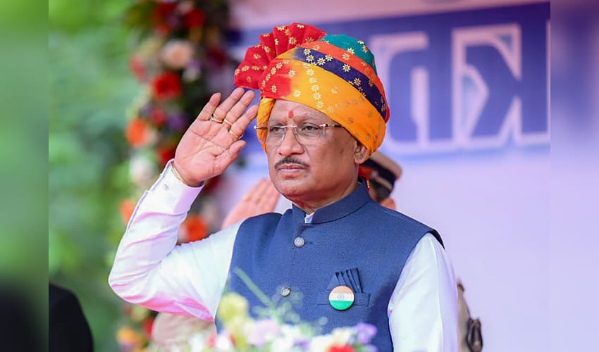Raipur: Vishnu Deo Sai hoists Tricolour at residence on Independence Day