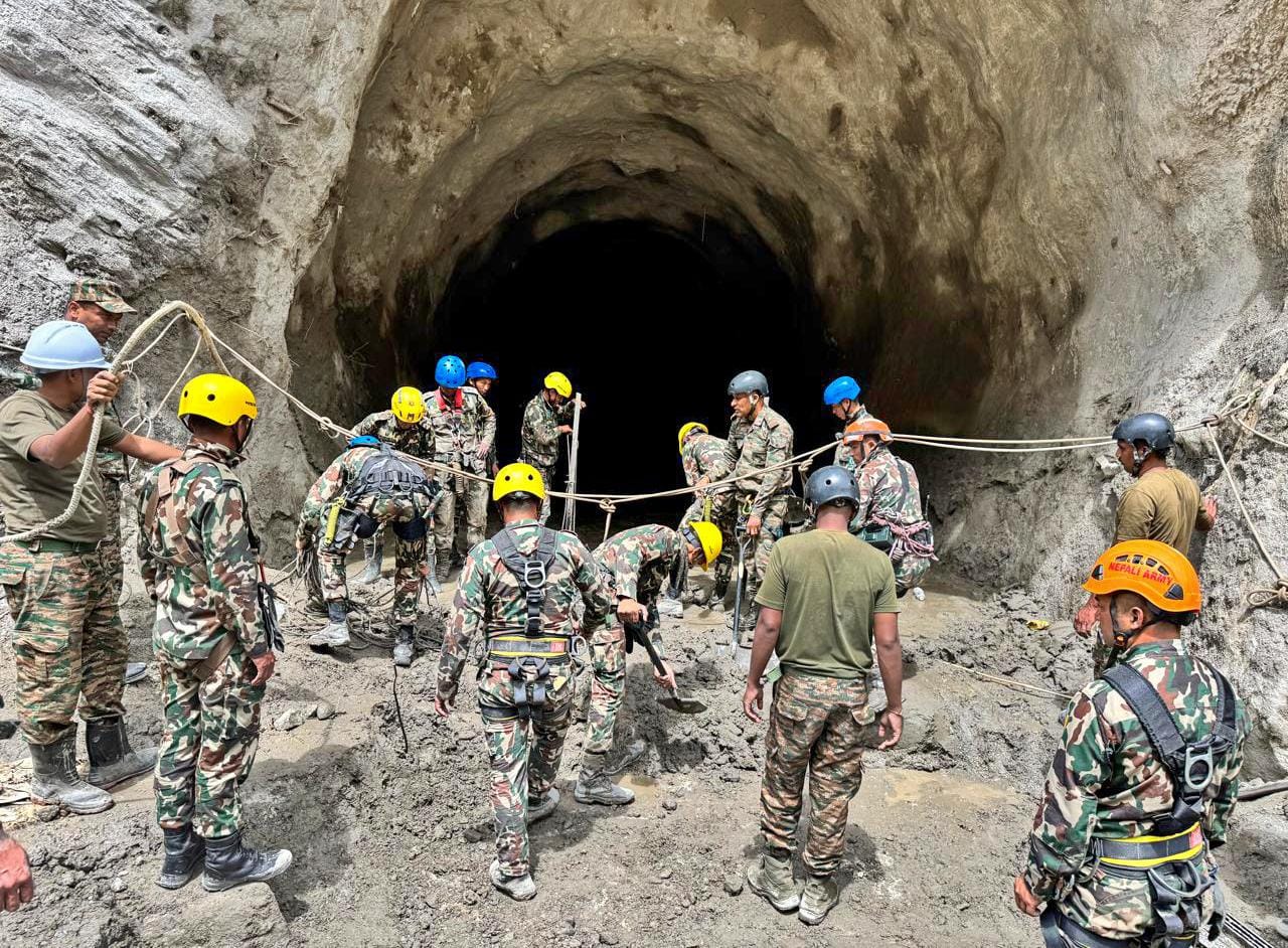 Rasuwa: Indian Team Conducts Tunnel Rescue Operation