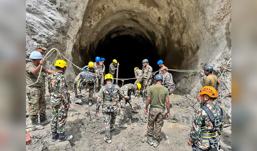 Rasuwa: Indian Team Conducts Tunnel Rescue Operation