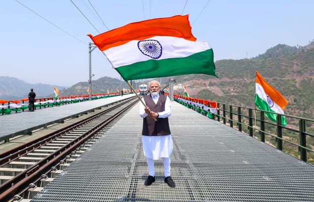 Reasi: PM Modi inaugurates Chenab Rail Bridge, visits the bridge deck