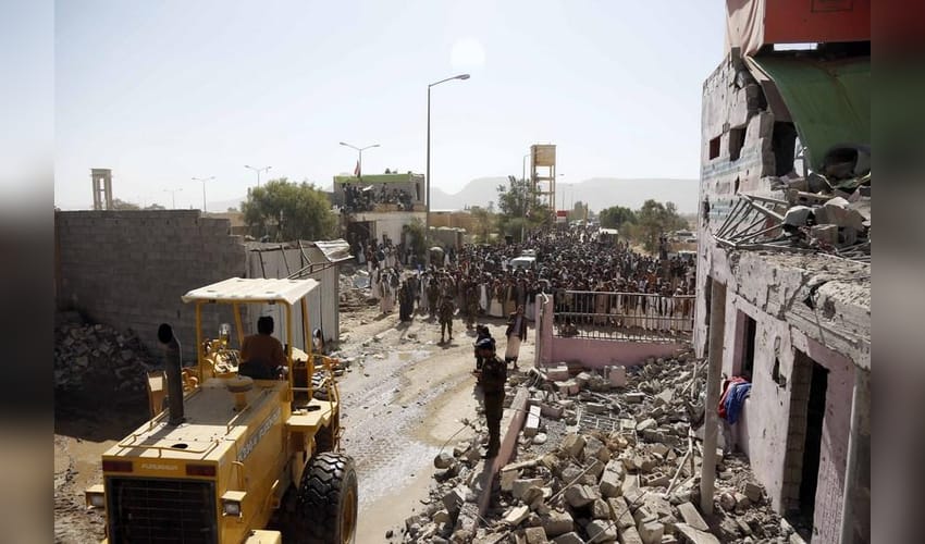 Rescue workers,prison,airstrike,Saada,Yemen,