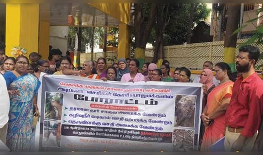 Residents lay siege to CM Vijay‘s Perambur office over sewage, poor civic amenities
