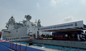 Rajnath Singh Commissions Homegrown Stealth Frigate INS Mahendragiri in Visakhapatnam
