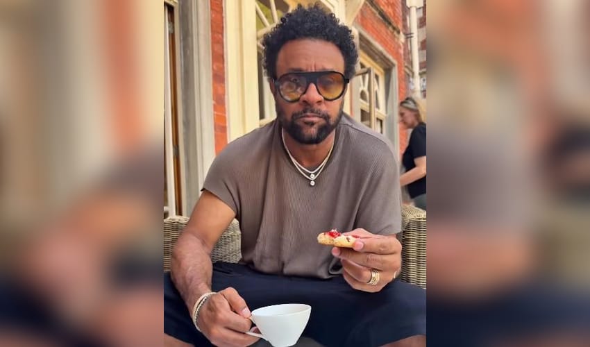 Shaggy enjoys a laid-back day in with tea and scones