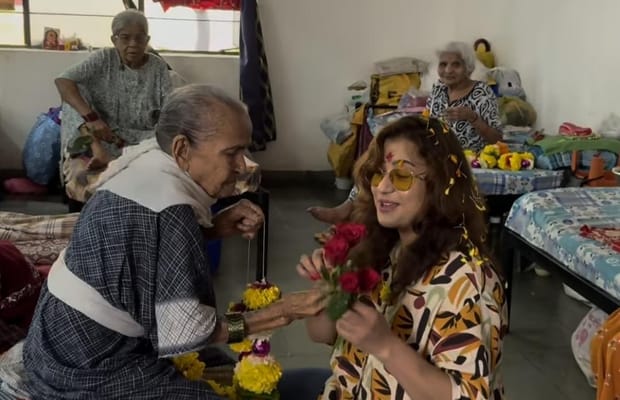 Shilpa Shinde skips 'Lock Upp' success party, receives grand welcome from elderly women at her Karjat shelter home