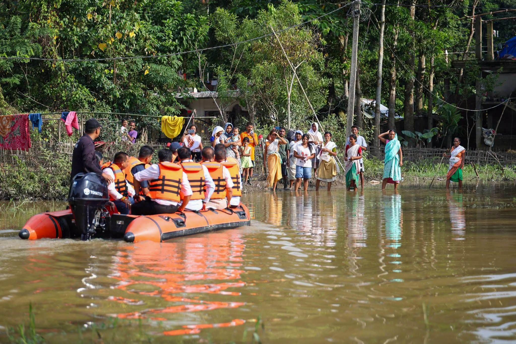 Sivasagar: CM Himanta Biswa Sarma visits flood-affected areas