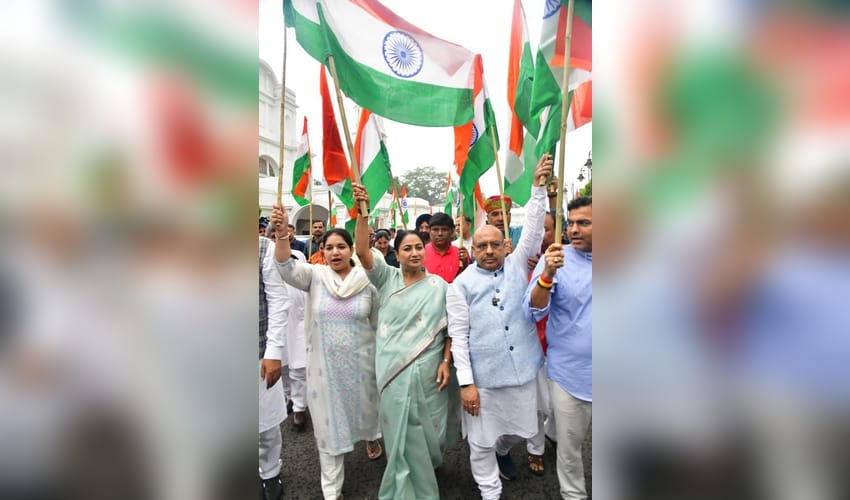 Speaker Vijender Gupta, CM Rekha Gupta lead 'Tiranga Yatra' at Delhi Assembly