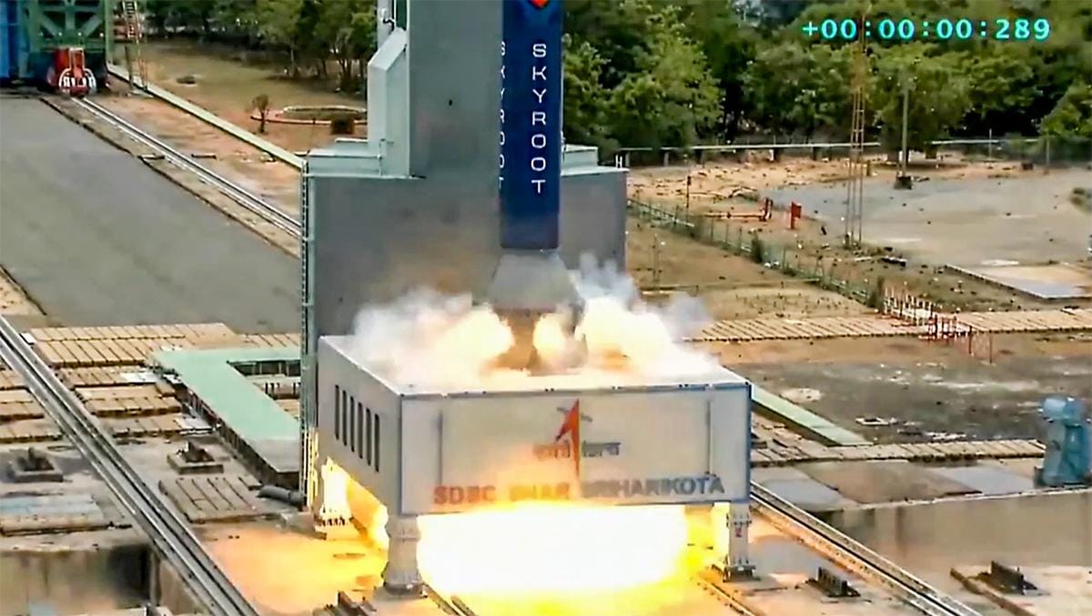 Sriharikota: Vikram-1 lifts off on maiden test flight under Mission Aagaman