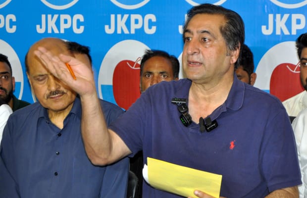 Srinagar: Sajad Gani Lone addresses press conference