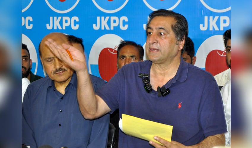 Srinagar: Sajad Gani Lone addresses press conference