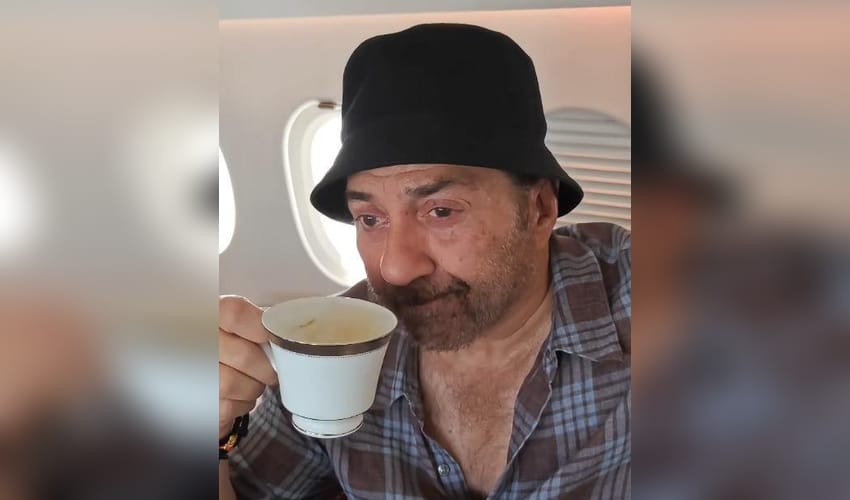 Sunny Deol and Karan Deol indulge in ‘Baap Beta Dialoguebaazi’ on a flight
