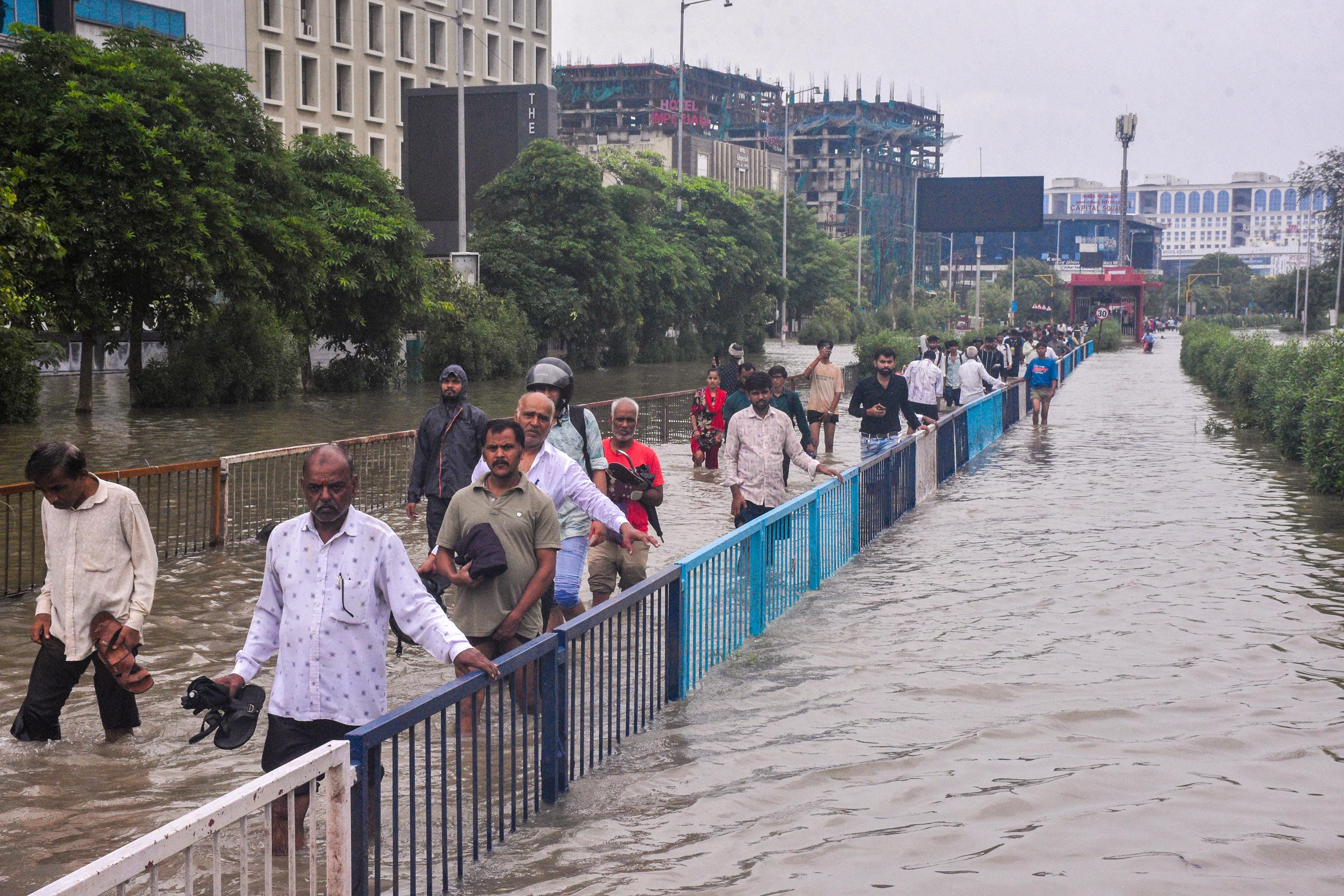 Surat: Waterlogging after heavy rainfall