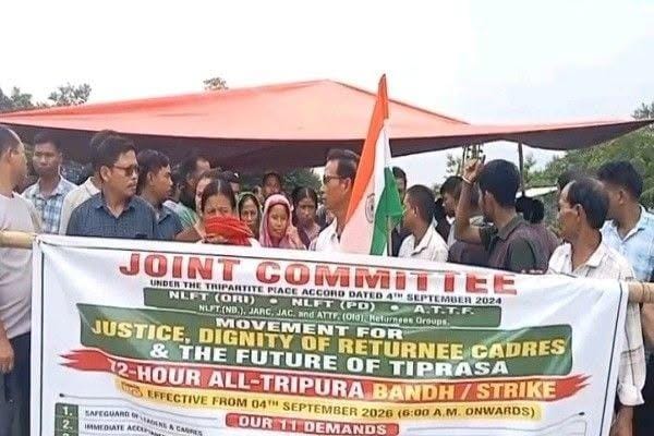 Surrendered militants continue highway, rail blockade in Tripura for second day