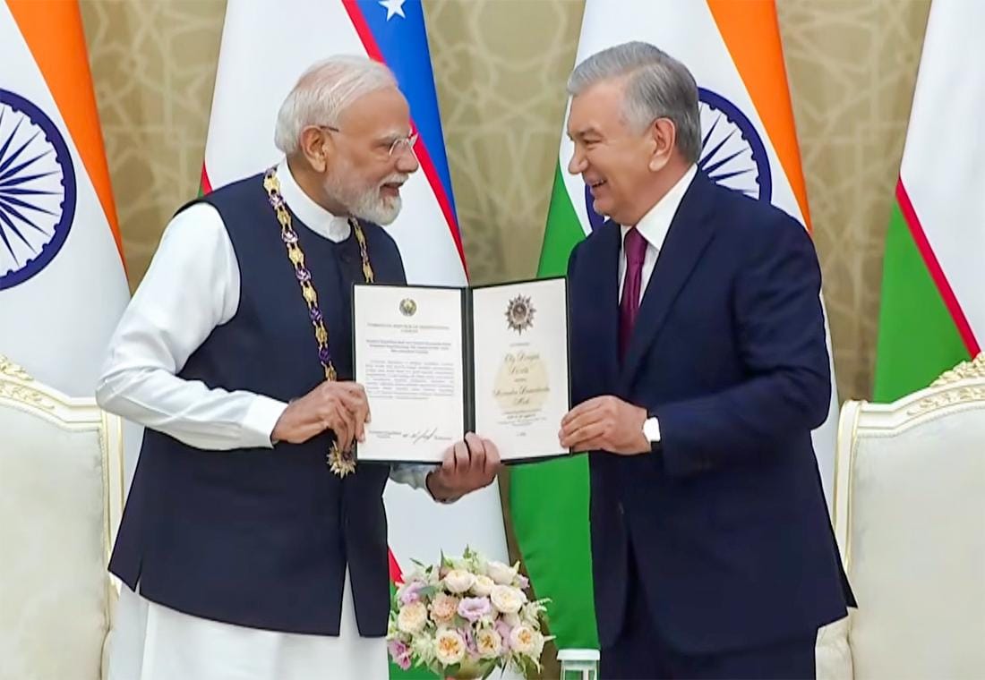 Tashkent: PM Modi Conferred  Uzbekistan’s Highest Honour