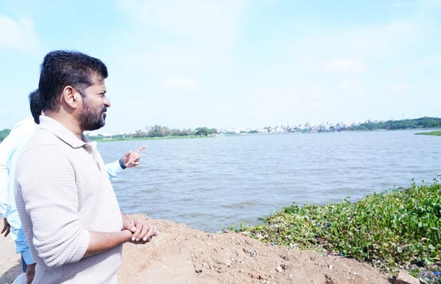 Telangana CM inspects development works at Hyderabad’s Mir Alam Tank
