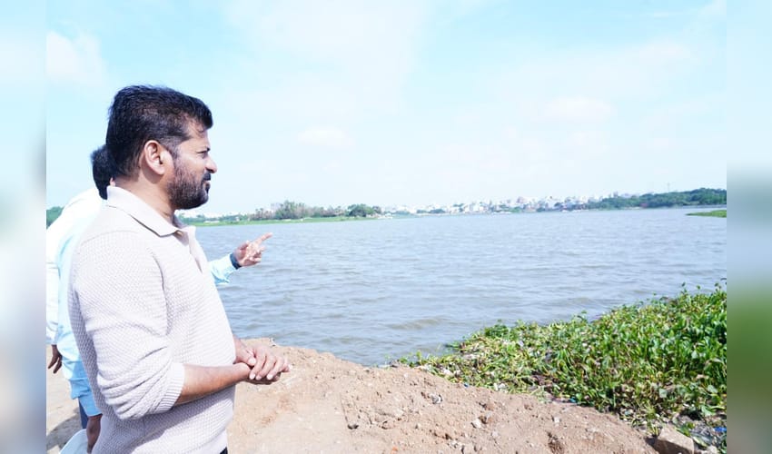 Telangana CM inspects development works at Hyderabad’s Mir Alam Tank