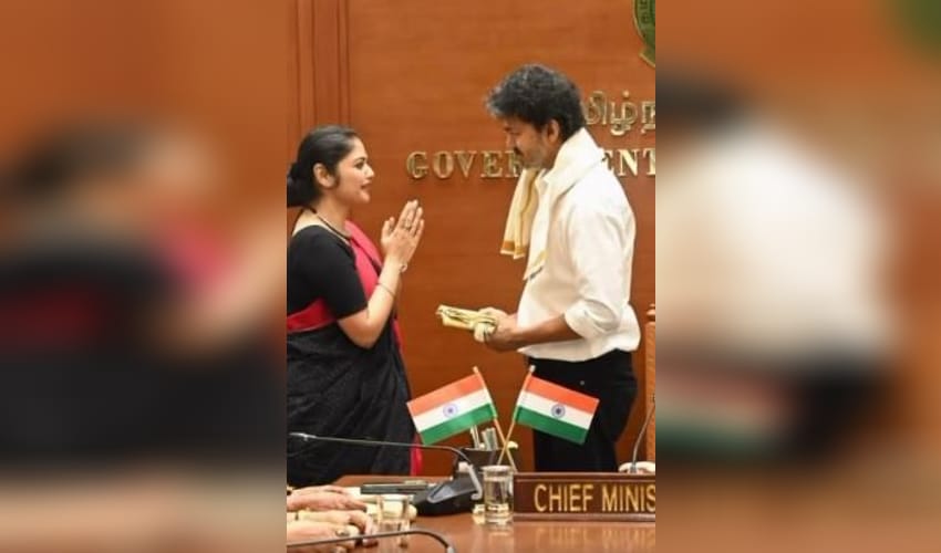 TMC rebel MP Saayoni Ghosh meets Tamil Nadu Chief Minister Vijay