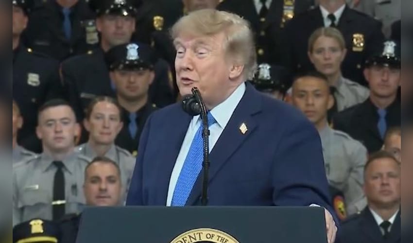 Trump claims historic fall in US violent crime