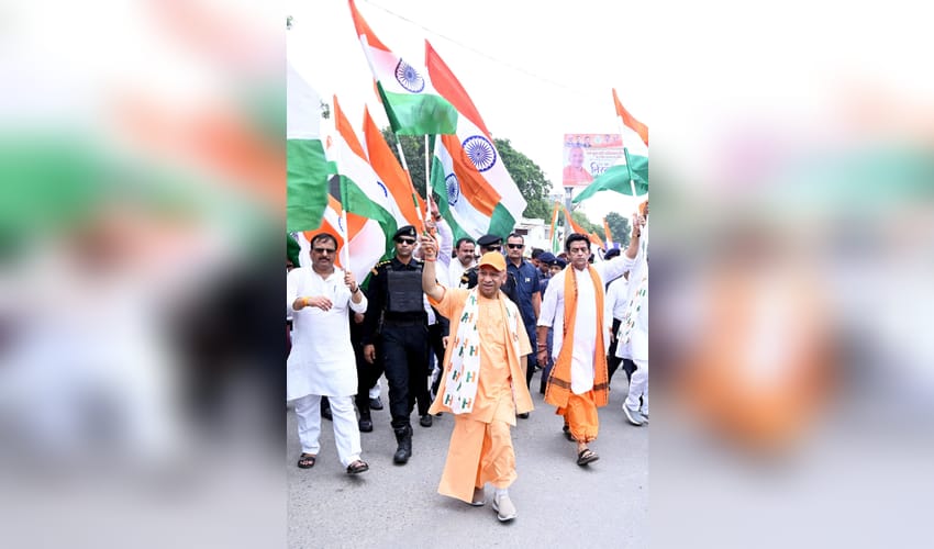 UP CM Yogi leads Tiranga Yatra in Gorakhpur as part of 'Har Ghar Tiranga’ campaign