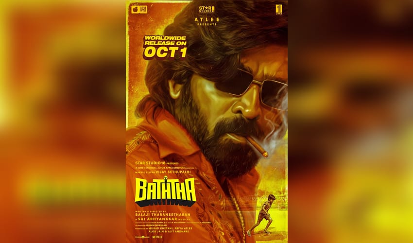 Vijay Sethupathi's film with Balaji Tharaneetharan titled 'Baththa'; film to hit screens on October 1 (Photo: Atlee/X)