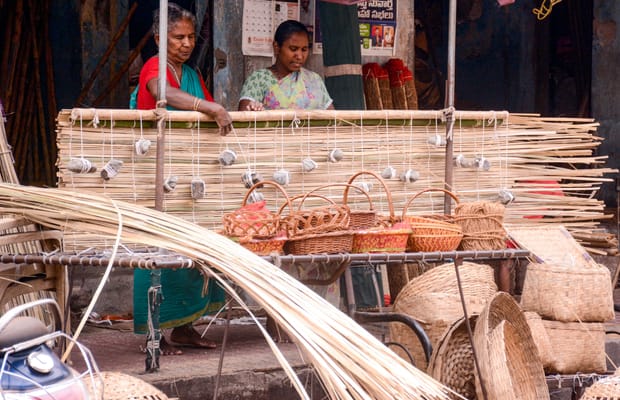 Visakhapatnam: Women Make Bamboo Blinds for Summer Relief
