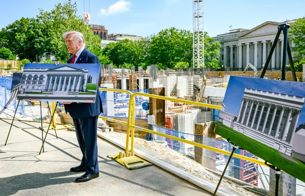 Washington D.C.: Donald Trump reviews White House Ballroom project