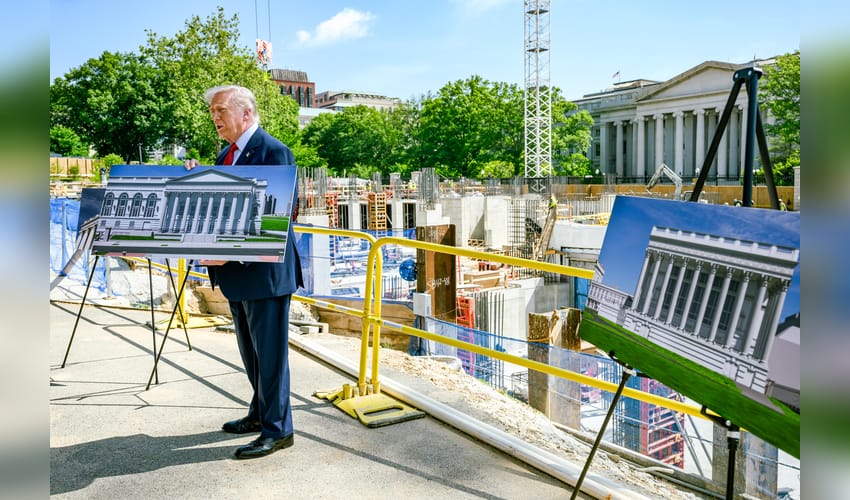 Washington D.C.: Donald Trump reviews White House Ballroom project