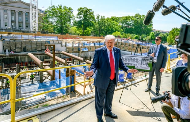Washington D.C.: Donald Trump reviews White House Ballroom project