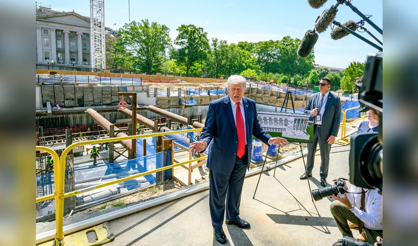 Washington D.C.: Donald Trump reviews White House Ballroom project